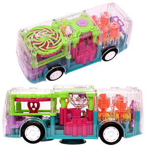 ماشین اسباب بازی اتوبوس چرخ دنده ای موزیکال و چراغ دار Gear Light Bus Toy_اسباب بازی